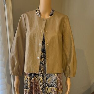 Chico’s Tan Faux Leather Jacket 0P / 4P